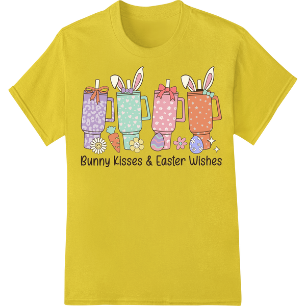 Retro Bunny Mug Easter DTF Print | Vintage Holiday Design on yellow shirt - SUPERDTF-DTF Prints-DTF Transfers-Custom DTF Prints