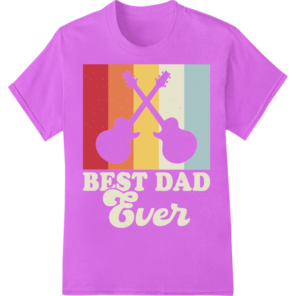 Best Dad Ever Guitar Player Father's Day DTF Print on purple shirt - SUPERDTF-DTF Prints-DTF Transfers-Custom DTF Prints