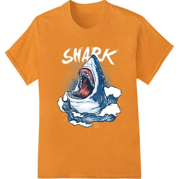 Fierce 3D Great White Shark Graphic - Super DTF Print enhanced with professional innovative apparel printing