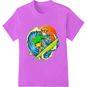 Premium quality custom t-shirts on Surf's Up! Radical Cartoon Wave Rider DTF Print Design