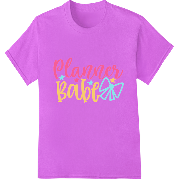 Planner Babe: Adorable Design for Stationery Lovers on purple shirt - SUPERDTF-DTF Prints-DTF Transfers-Custom DTF Prints