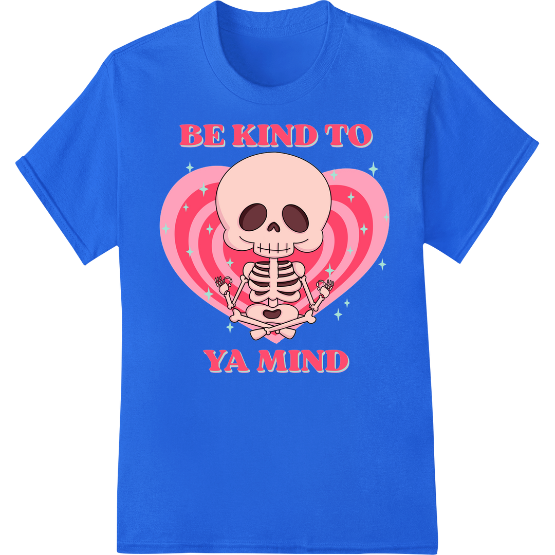 Adorable Skeleton Valentine: Spread Love & Laughs on blue shirt - SUPERDTF-DTF Prints-DTF Transfers-Custom DTF Prints