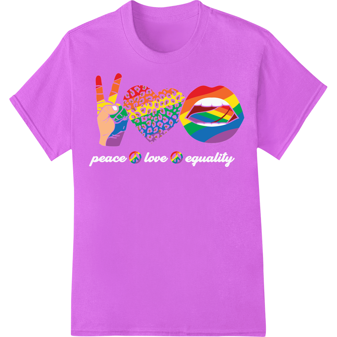 Vibrant LGBT Pride Heart DTF Print Transfer | Show Your Love on purple shirt - SUPERDTF-DTF Prints-DTF Transfers-Custom DTF Prints