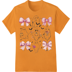 Custom t shirt prints design - Cute Ghost Clipart with Bows - Halloween DTF Heat Transfer