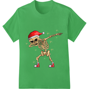 Premium quality vibrant DTF prints on Dabbing Skeleton Santa - Funny Christmas Design