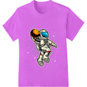 Cosmic Cartoon: Whimsical Astronaut Floats Through Space - High-quality DTF printing service