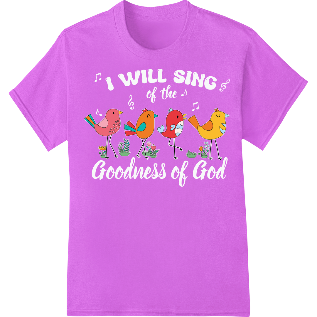 Joyful Easter Birds - Colorful Religious Spring DTF Print on purple shirt - SUPERDTF-DTF Prints-DTF Transfers-Custom DTF Prints