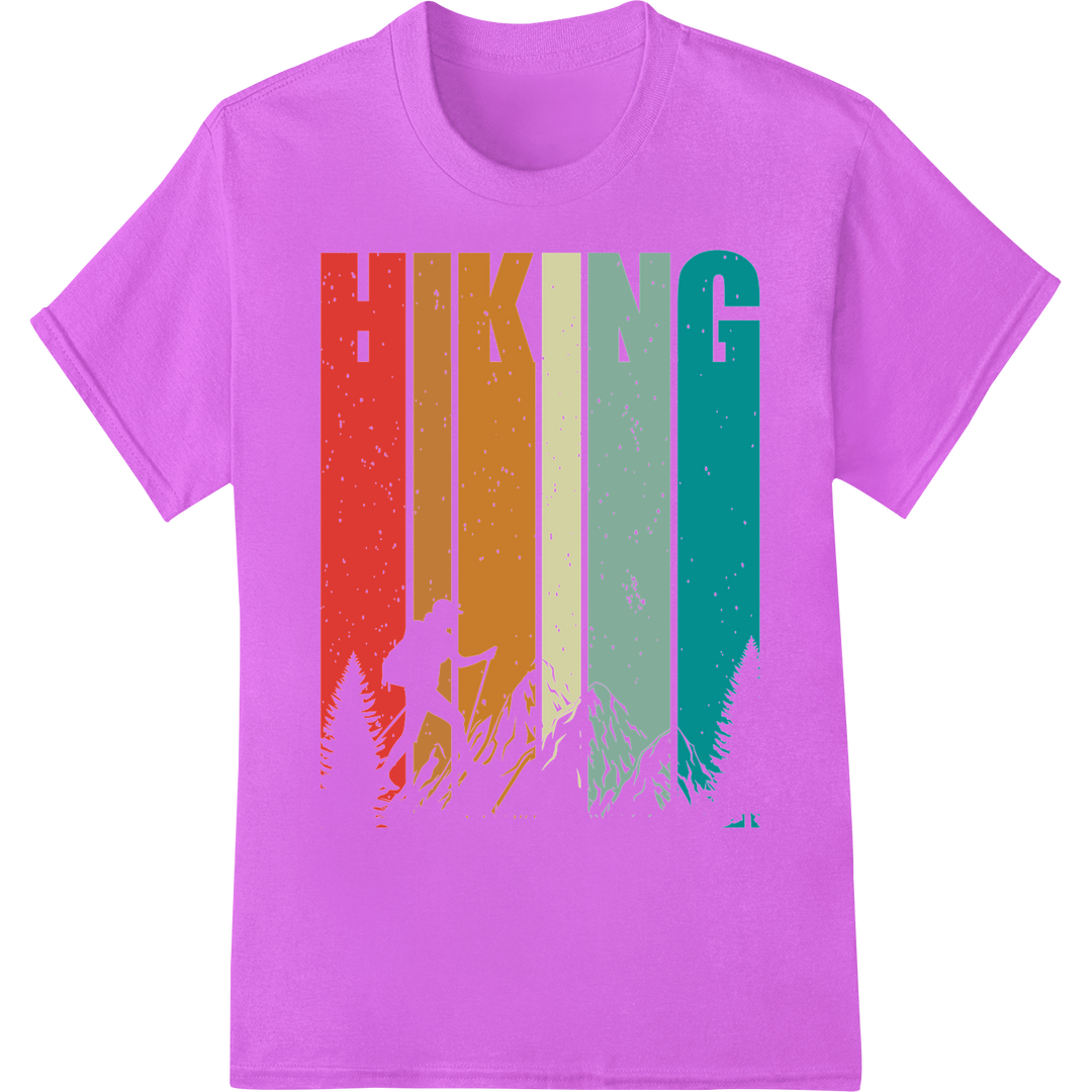 Elevate Your Hiking Style with This Vibrant DTF Print on purple shirt - SUPERDTF-DTF Prints-DTF Transfers-Custom DTF Prints