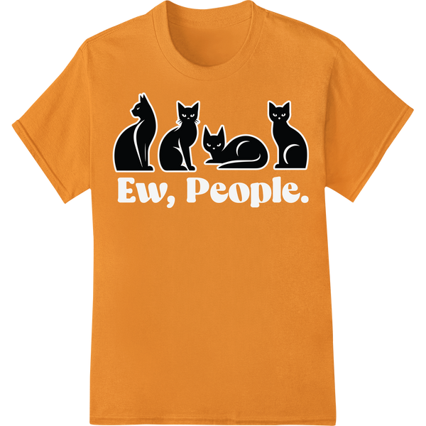 Playful Cat Silhouettes: Purr-fect DTF Print Heat Transfer on orange shirt - SUPERDTF-DTF Prints-DTF Transfers-Custom DTF Prints