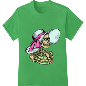 Pink Hat Skull: Day of the Dead Style Statement enhanced with professional DTF heat transfers