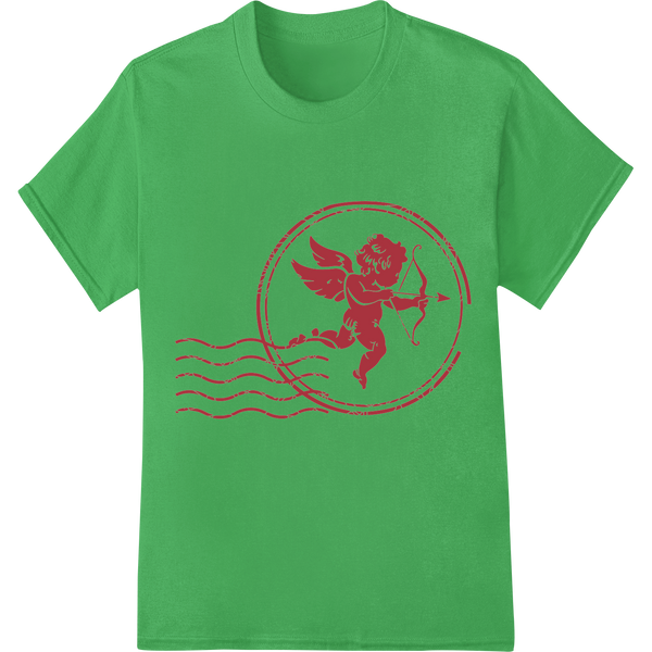 Cupid's Arrow: Romantic Valentine's Day DTF Print Transfer on green shirt - SUPERDTF-DTF Prints-DTF Transfers-Custom DTF Prints