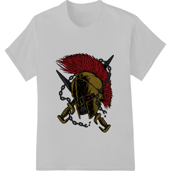 Fierce Spartan Skull Warrior - Bold DTF Print Heat Transfer with custom t shirt prints artwork