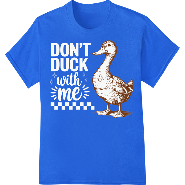 Playful Duck Sketch DTF Heat Transfer Print | Animal Art on blue shirt - SUPERDTF-DTF Prints-DTF Transfers-Custom DTF Prints