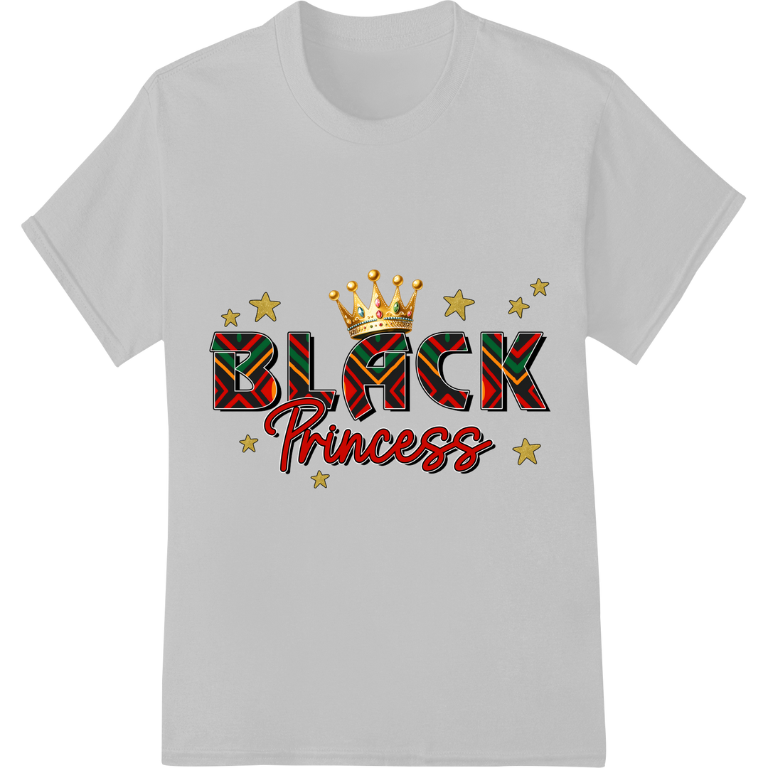 Bold 'BLACK Princess' DTF Print Heat Transfer | Black Pride on white shirt - SUPERDTF-DTF Prints-DTF Transfers-Custom DTF Prints