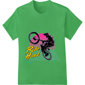 Personalized professional DTF printing design for Rebel Rider: Bold Pink Motorcycle Silhouette Heat Transfer