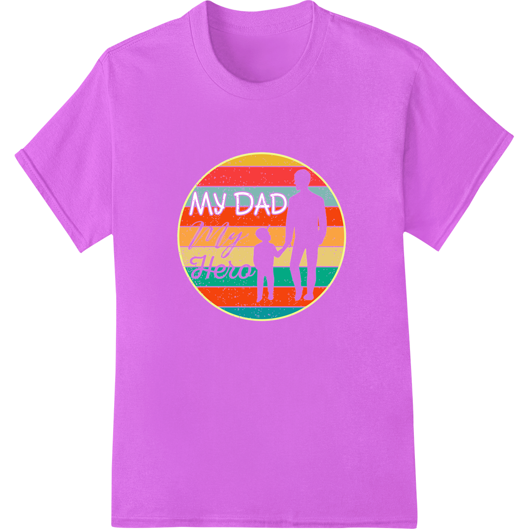 Retro Father's Day Hero DTF Print Transfer - Vintage on purple shirt - SUPERDTF-DTF Prints-DTF Transfers-Custom DTF Prints