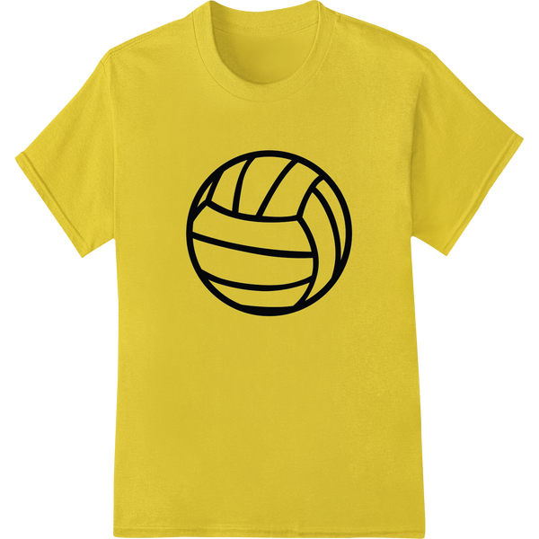 Bold Volleyball Outline DTF Print Heat Transfer Design on yellow shirt - SUPERDTF-DTF Prints-DTF Transfers-Custom DTF Prints