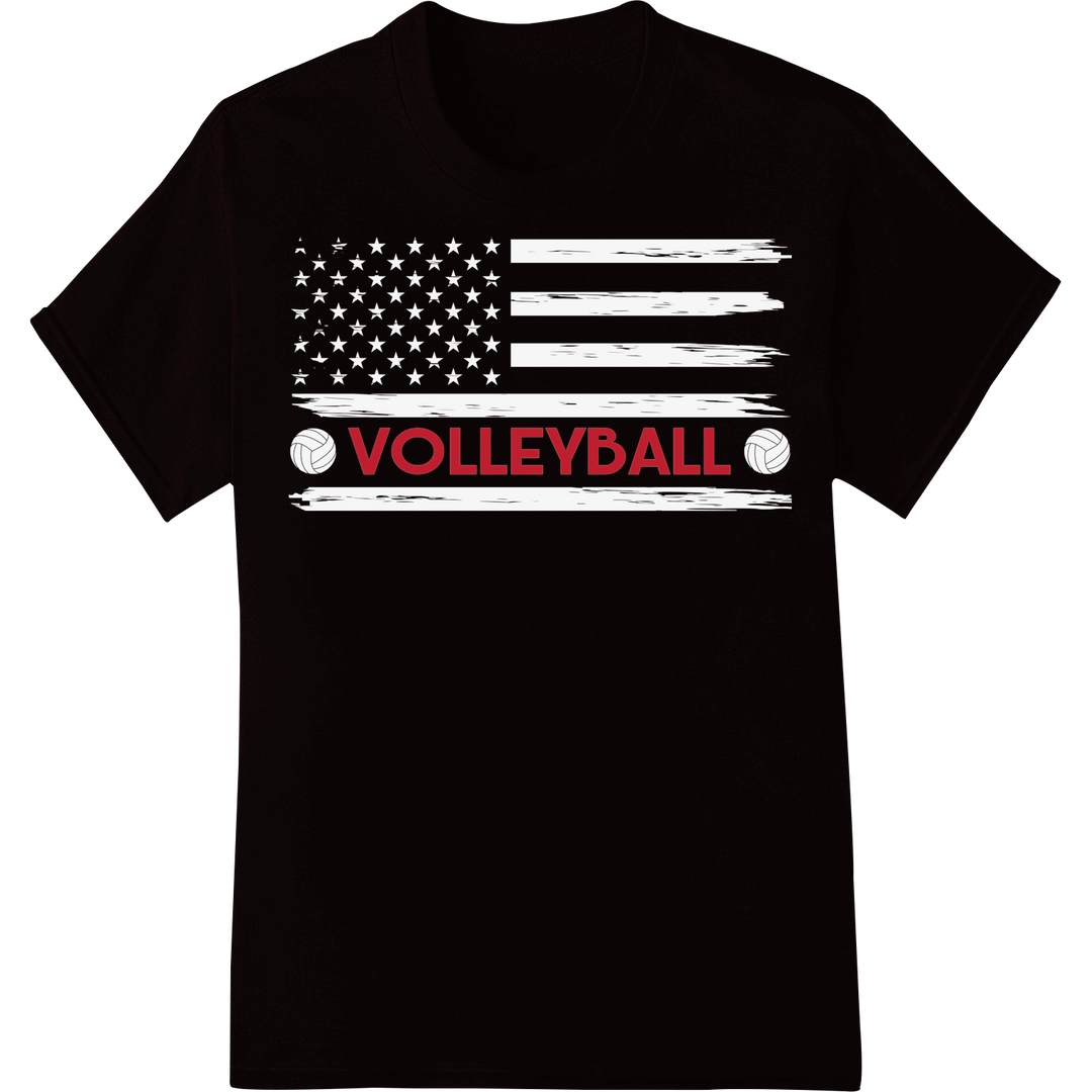 Volleyball DTF Print Heat Transfer | Bold Sports Gear Design on black shirt - SUPERDTF-DTF Prints-DTF Transfers-Custom DTF Prints