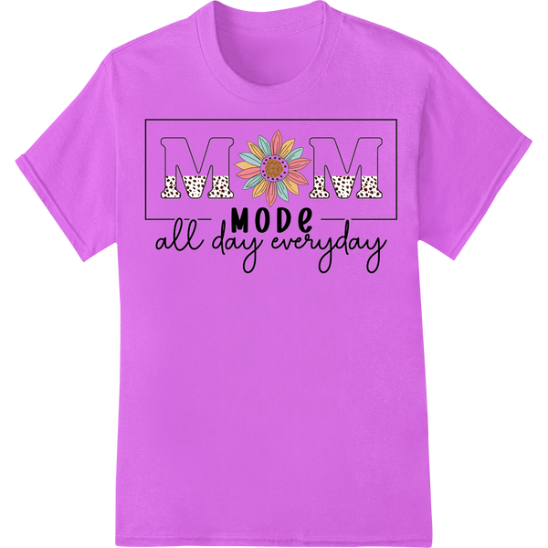 Vibrant Floral 'MOM all day everyday' | Mother's Day DTF Print on purple shirt - SUPERDTF-DTF Prints-DTF Transfers-Custom DTF Prints