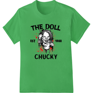 Premium quality professional DTF printing on Unleash Terror with Iconic Chucky Horror Movie Design