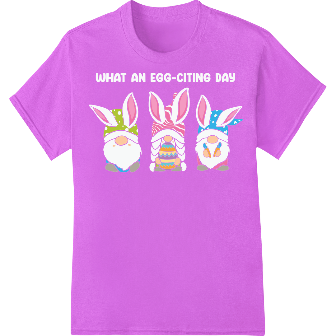 Adorable Easter Gnomes DTF Print - Festive & Fun on purple shirt - SUPERDTF-DTF Prints-DTF Transfers-Custom DTF Prints