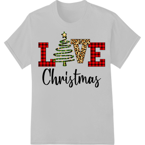 Cutting-edge custom DTF designs featured on Festive Christmas LOVE Typography DTF Print Transfer