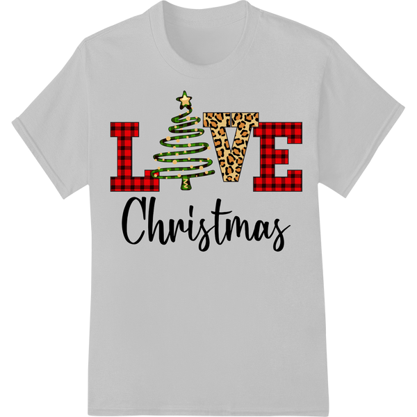 Cutting-edge custom DTF designs featured on Festive Christmas LOVE Typography DTF Print Transfer