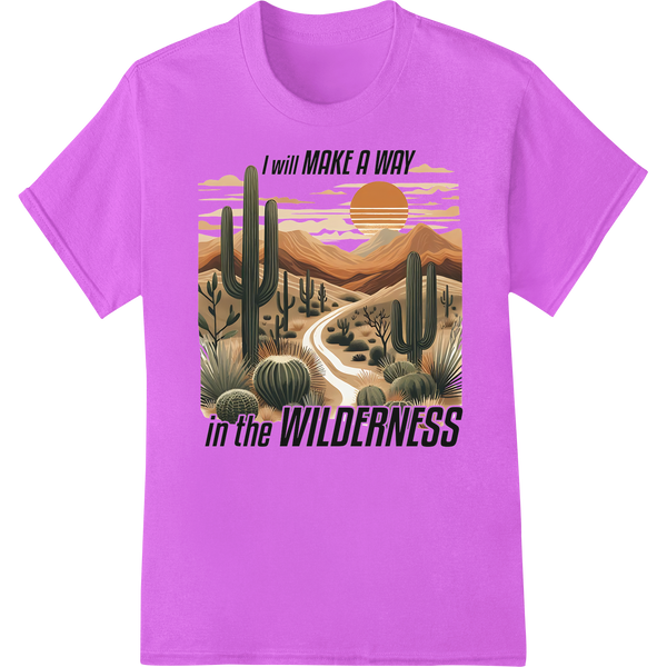 Inspirational Christian DTF Print: Wilderness Path on purple shirt - SUPERDTF-DTF Prints-DTF Transfers-Custom DTF Prints