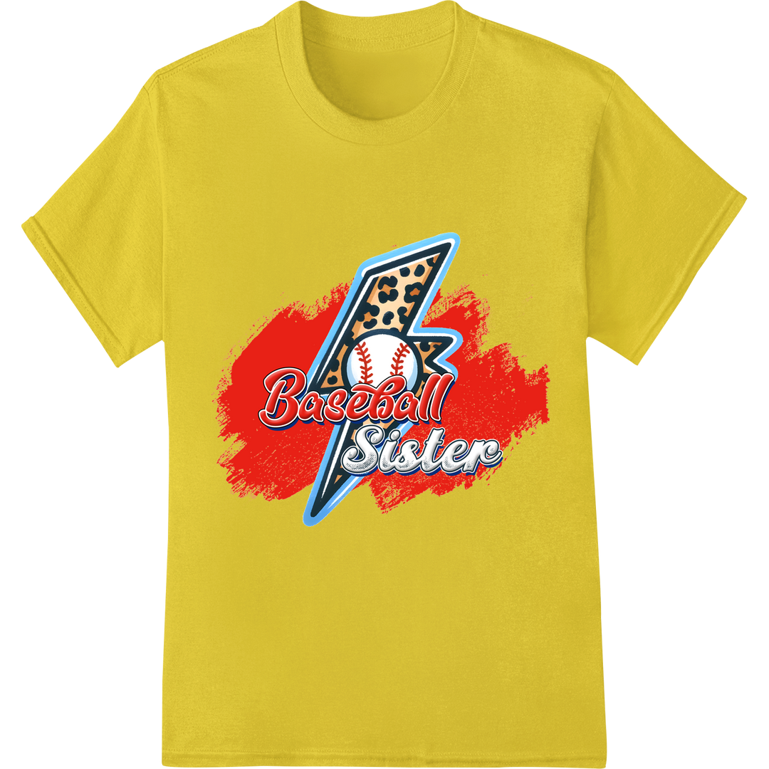 Bold 'Baseball Sister' Heat Transfer Print | Super DTF on yellow shirt - SUPERDTF-DTF Prints-DTF Transfers-Custom DTF Prints