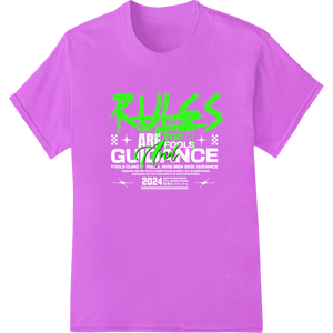 Personalized garment printing design for Rebel Artists: Graffiti 'Rules for Art' Green DTF Print