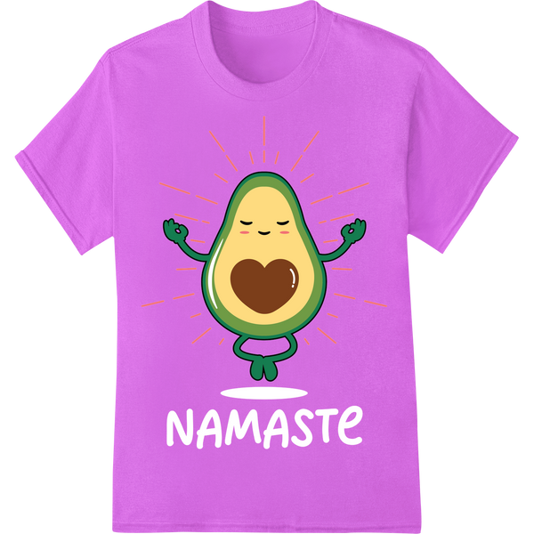 Adorable Avocado Yogi: Mindful DTF Print Heat Transfer on purple shirt - SUPERDTF-DTF Prints-DTF Transfers-Custom DTF Prints