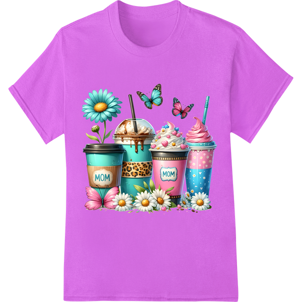 Retro Mom Tumbler Delight: Colorful Mother's Day DTF Print on purple shirt - SUPERDTF-DTF Prints-DTF Transfers-Custom DTF Prints