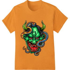 Expert custom merchandise craftsmanship on Fierce Green Dragon Face Heat Transfer Print | Super DTF