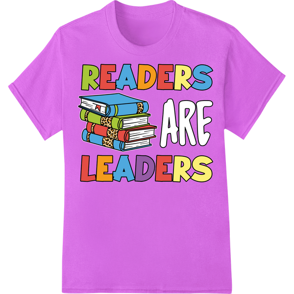 Readers Are Leaders: Inspire Literacy with Bold DTF Print on purple shirt - SUPERDTF-DTF Prints-DTF Transfers-Custom DTF Prints