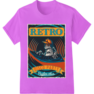 Expert custom t-shirts craftsmanship on Retro Robot DJ: Positive Disco Party Vibes