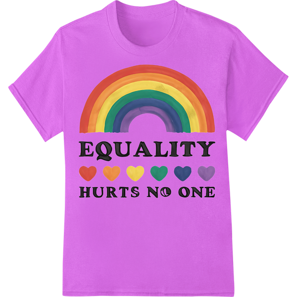 Vibrant LGBT Equality Rainbow Pride DTF Print Heat Transfer on purple shirt - SUPERDTF-DTF Prints-DTF Transfers-Custom DTF Prints