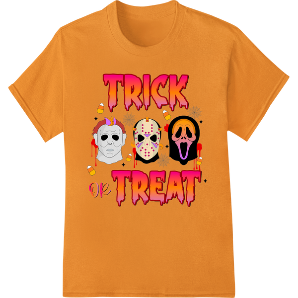 A collection of spooky horror mask designs perfect for DTF printing on t-shirts and apparel for Halloween celebrations