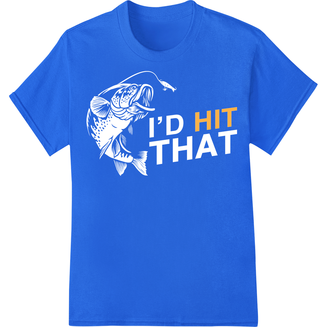 Bold 'HIT' DTF Print Heat Transfer for Sports Fans on blue shirt - SUPERDTF-DTF Prints-DTF Transfers-Custom DTF Prints