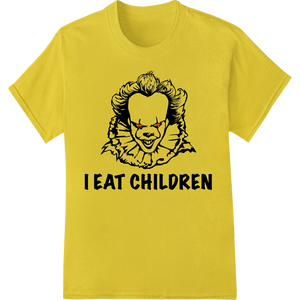 Vibrant DTF technology print on Sinister Clown: I EAT CHILDREN - Nightmare DTF Print