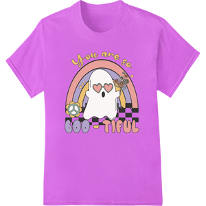 Spooky Cute: 'You are so boo-tiful' Ghost Halloween Design showcasing advanced durable print transfers technology