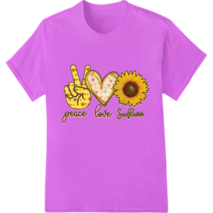 Innovative apparel decoration design on Spread Peace, Love, and Sunshine with This Sunflower