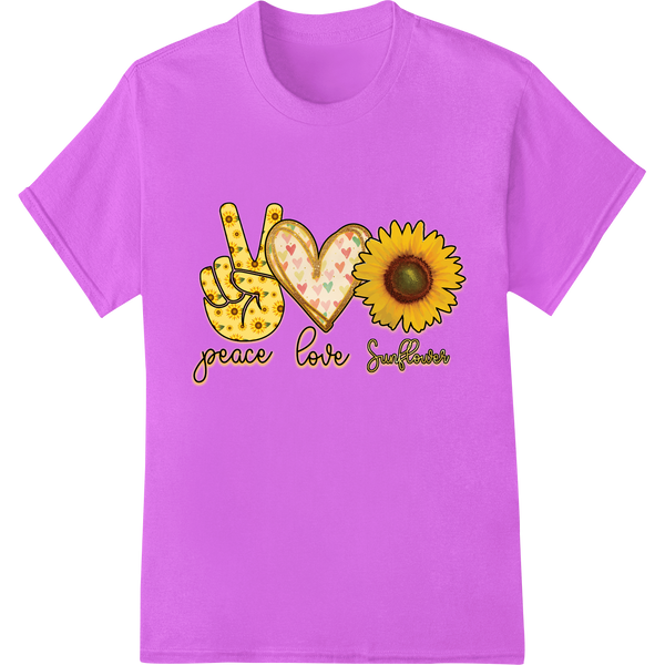 Innovative apparel decoration design on Spread Peace, Love, and Sunshine with This Sunflower