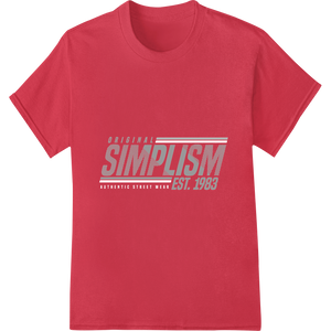 Simplism Est. 1989: Vintage Minimalist Typography featuring professional high-quality t-shirt printing