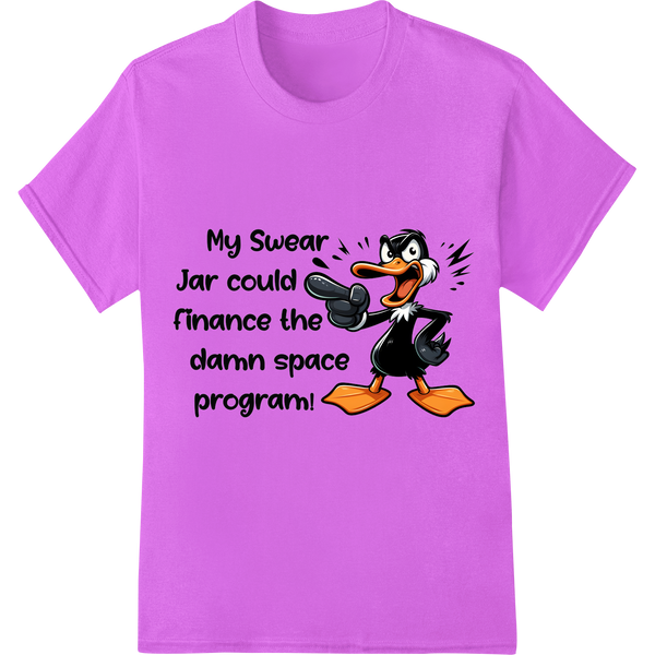 Hilarious Duck Swear Jar DTF Print Heat Transfer on purple shirt - SUPERDTF-DTF Prints-DTF Transfers-Custom DTF Prints