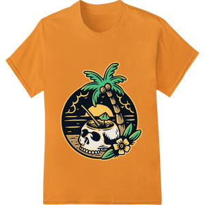 Durable custom DTF designs applied to Tropical Skull Illustration DTF Print Heat Transfer