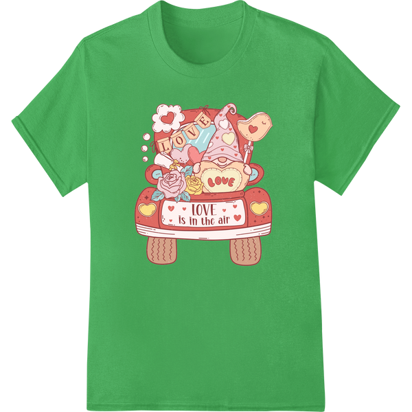 Retro Love Mobile: Nostalgic Valentine's Day DTF Print on green shirt - SUPERDTF-DTF Prints-DTF Transfers-Custom DTF Prints