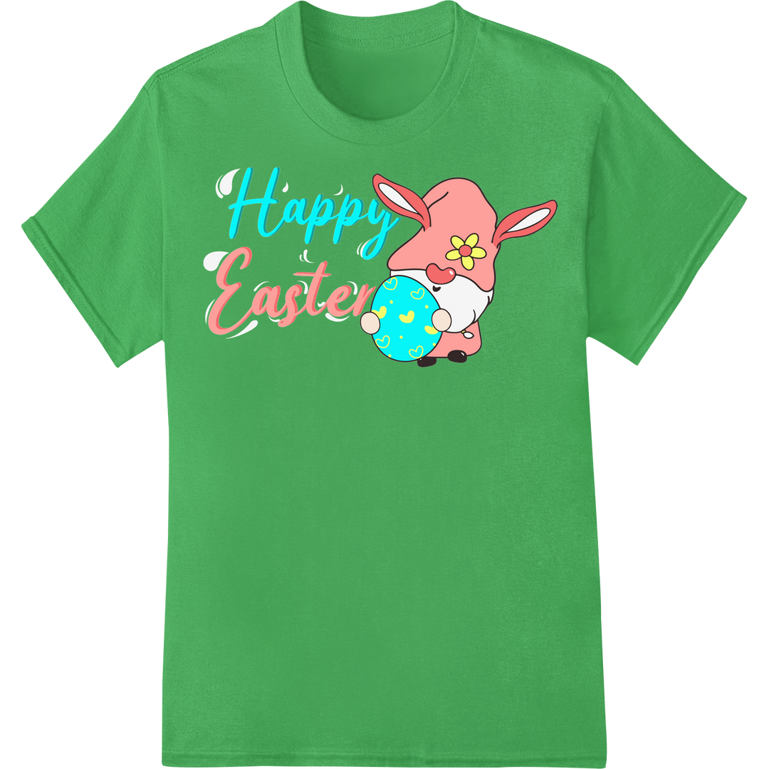 Adorable Easter Bunny Print | Festive Spring DTF Transfer on green shirt - SUPERDTF-DTF Prints-DTF Transfers-Custom DTF Prints