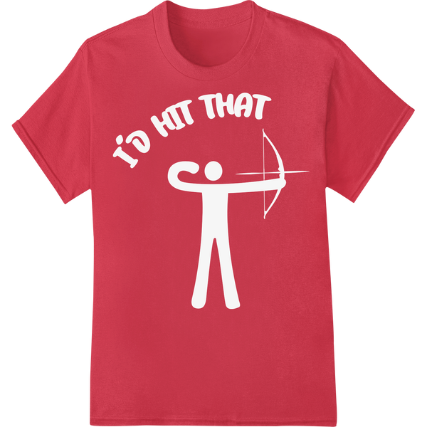 Bullseye Style: Iconic Archer Silhouette DTF Print Transfer on red shirt - SUPERDTF-DTF Prints-DTF Transfers-Custom DTF Prints