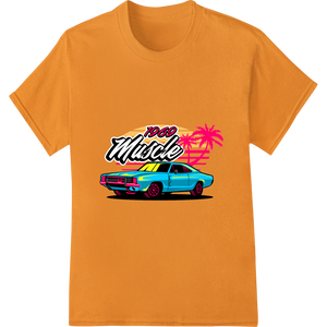 Retro Muscle Car DTF Print Heat Transfer | Super DTF showcasing advanced bulk t-shirt printing technology