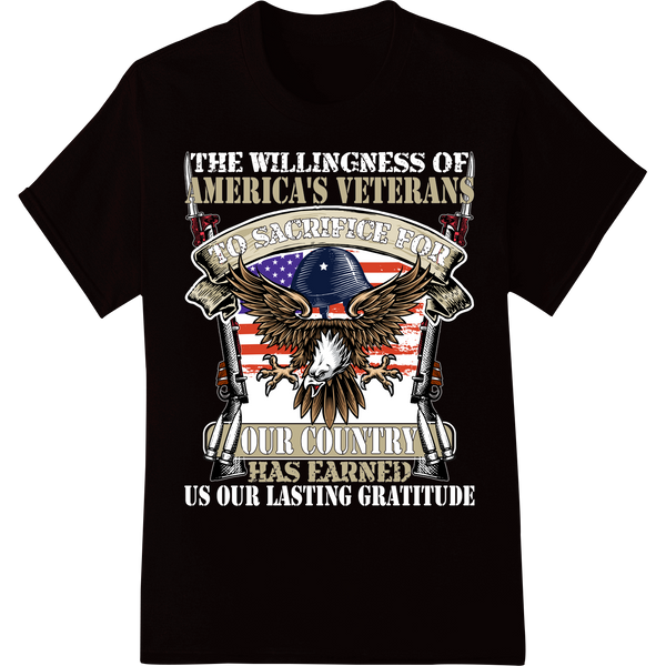 America's Veteran: Honor Our Heroes - Patriotic DTF Print on black shirt - SUPERDTF-DTF Prints-DTF Transfers-Custom DTF Prints